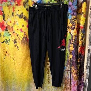 Jordan Black Joggers with Red Logo